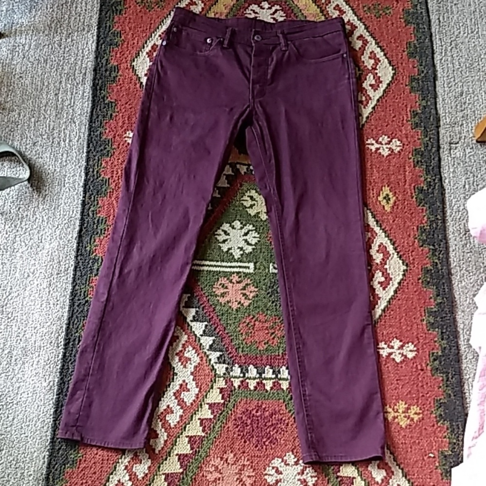 Levi's 511 Burgundy Slim Fit Green Pocket, Dope!